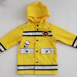 Wippette Kids Hooded Rain Coat Jacket Lined sz 3T Yellow Firefighter Fireman
Kids Boys