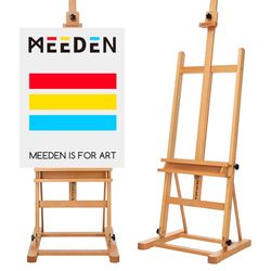 NEW IN BOX - MEEDEN Studio H-Frame Easel with Storage Tray, Solid Beech Wood Artist Painting Easel, Best Wooden Floor Easel (medium) 