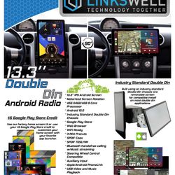 LINKSWELL TA-UVDD13-3RR-4C 13.3" UNIVERSAL DOUBLE-DIN ROTATING ANDROID RADIO OPEN BOX - Best Offer