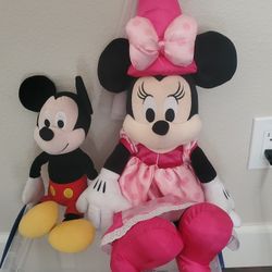 Disney Parks Minnie Mouse Princess and Mickey Mouse Plush
