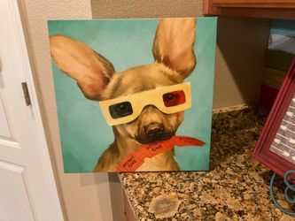Chihuahua Movie Theater Admit One Picture Wall Hanging