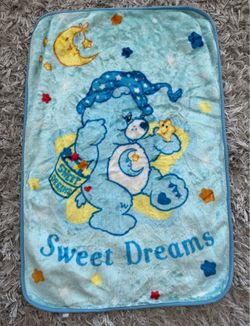Vintage Care Bears Sweet Dreams Bedtime Bear Toddler Baby Blanket