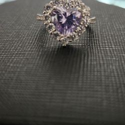 Size 6 New Sterling Silver Blushing Heart Ring 