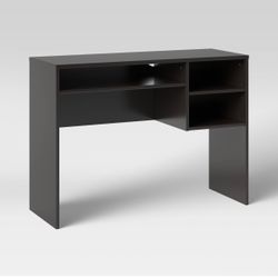Espresso Brown Student Writing Desk With Storage Shelves 