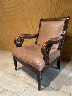 Regency Style Louis XV Leather Armchair