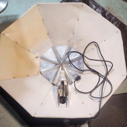 (2) 4ft Octagonal Parabolic Grow Light Reflectors – HPS/MH – Mogul Base – Ready to Hang

