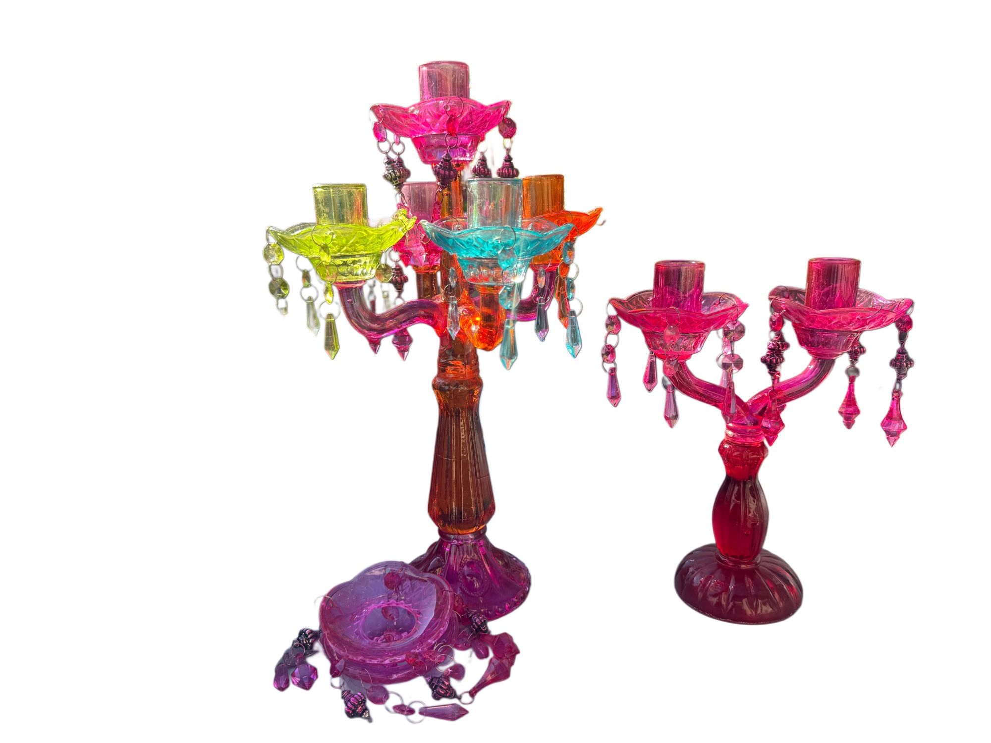 glass candelabras