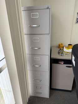 5-Drawer Vertical Metal Filing Cabinet – Locking – Letter Size