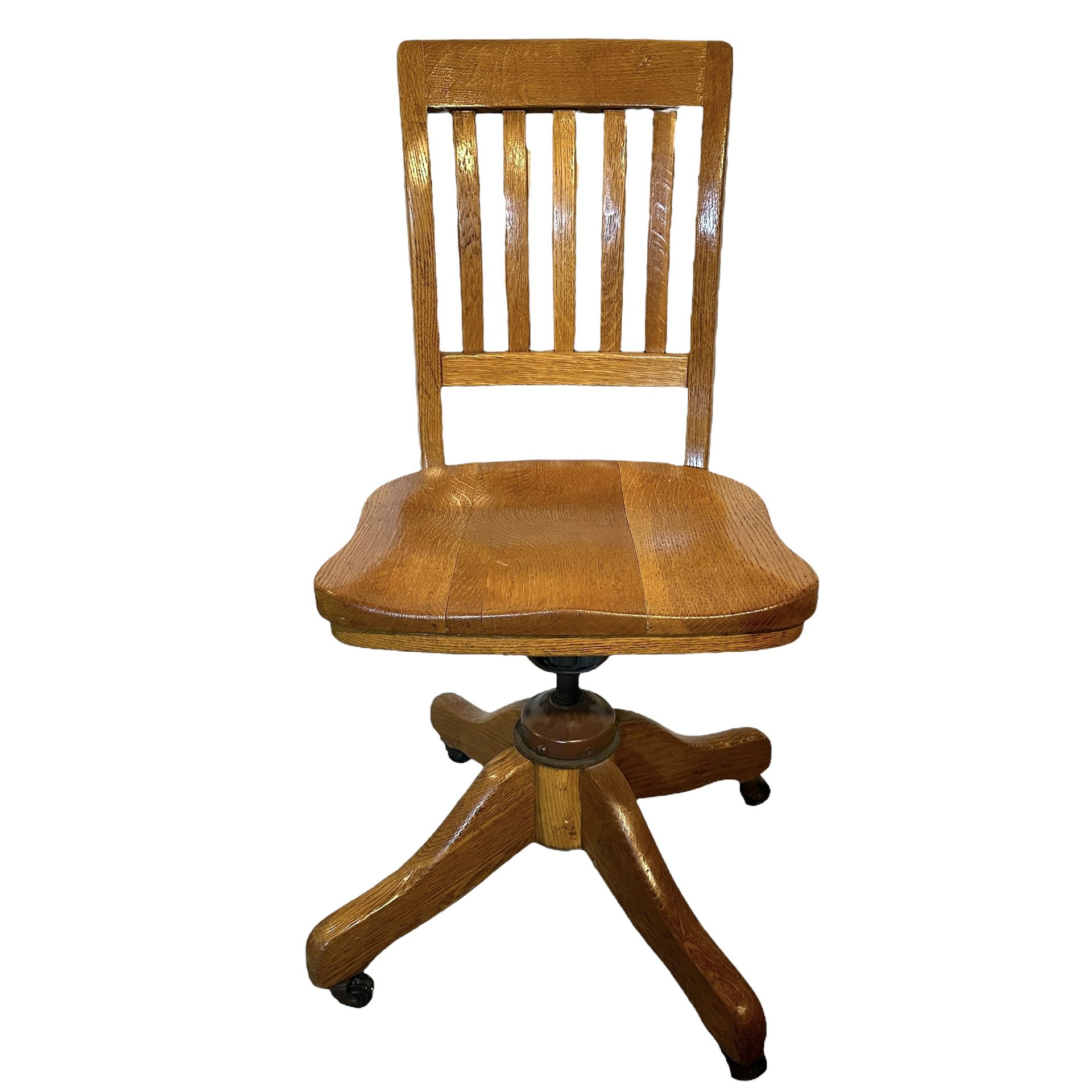 Antique Oak Swivel Office Chair