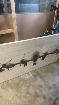 Metal Bomber Airplane Wall Art a little dirty