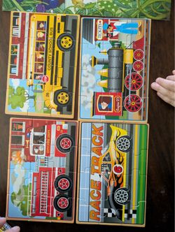 Melissa & Doug Wooden Transportation Puzzles