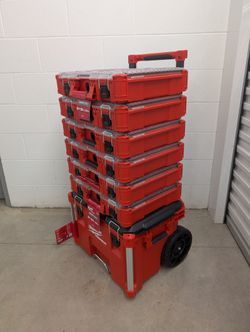 New Milwaukee PACKOUT Rolling Tool Box & 6 Organizers Set (7-Piece System)