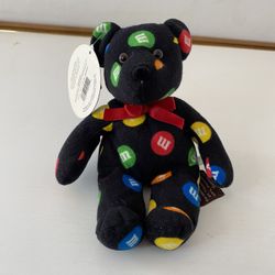 M&M's World Multicolored Candies Dog Plush Stuffed Animal Toy Black Y2K Collect