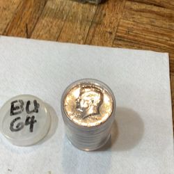 1964 Kennedy Half Dollar Rolls. Bu Coins