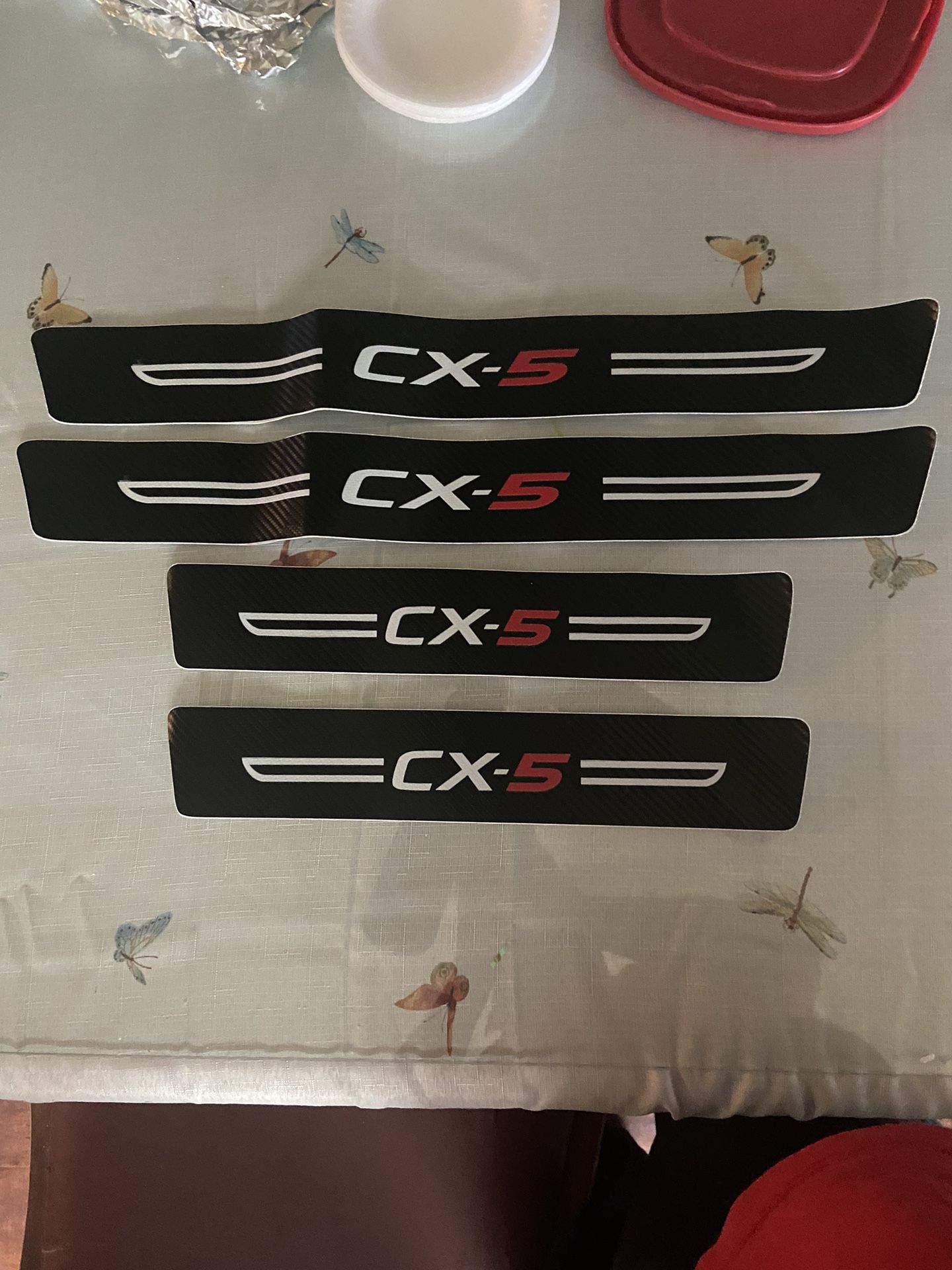 Carbon Fiber Door Sill Guard Scuff Pad Cover Set For Mazda CX5 CX-5