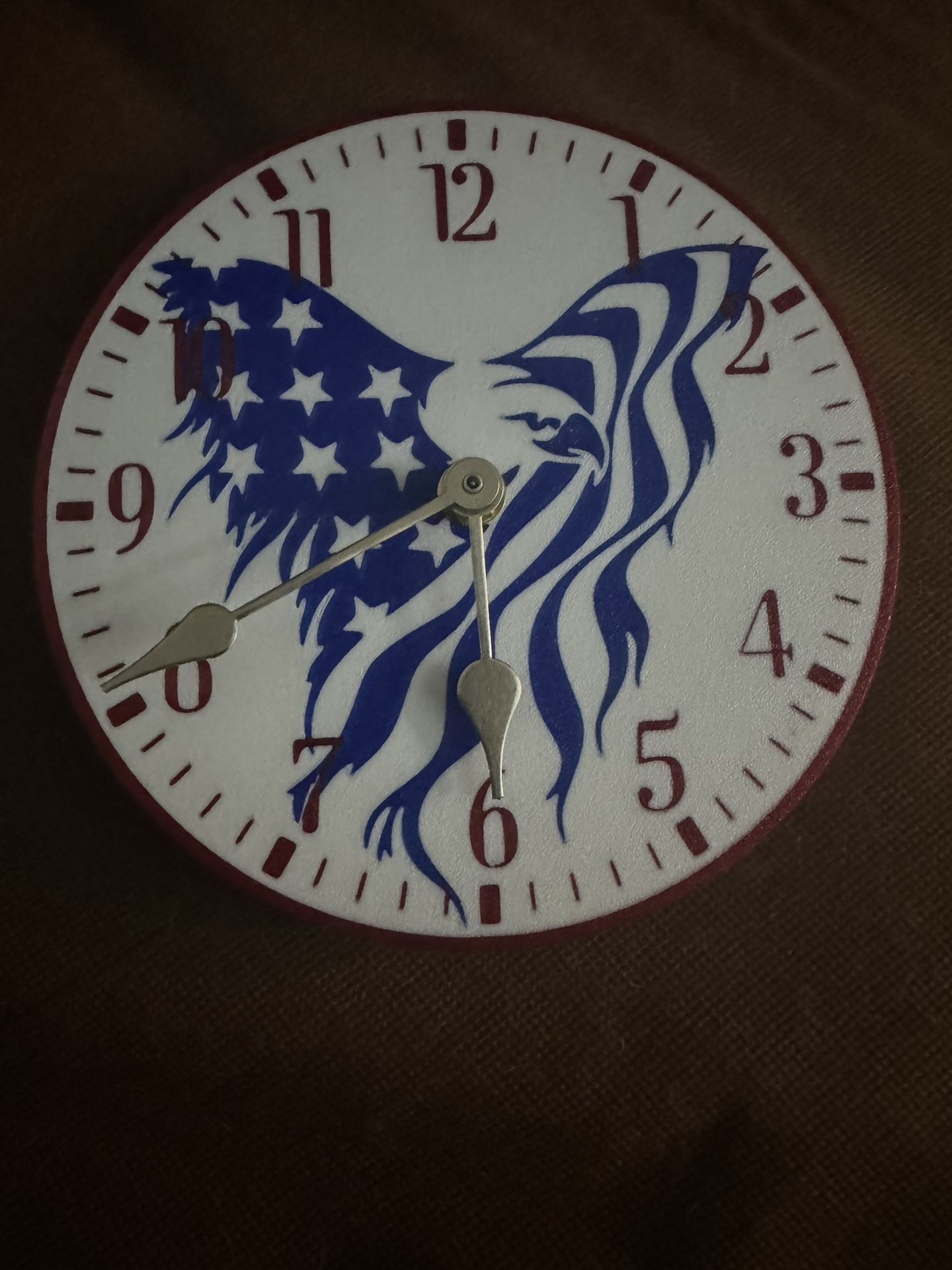 american eagle/flag clock