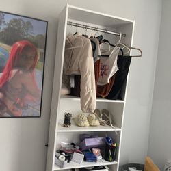 2 White Walmart Book Shelves