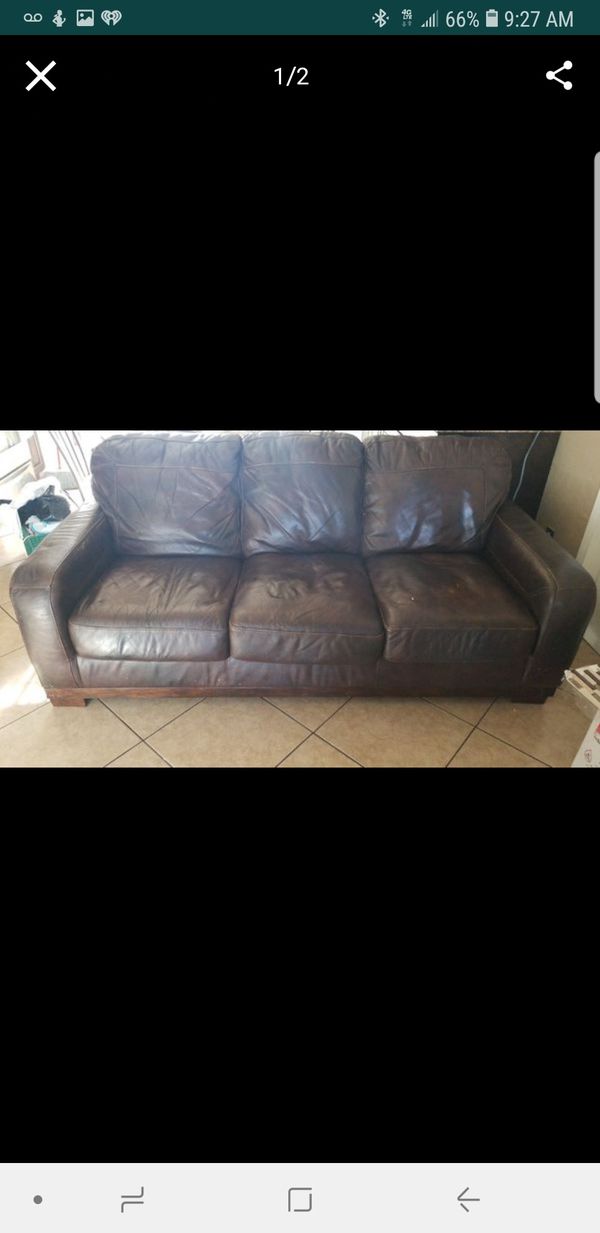 2 Leather Sofas 3 Seater Each