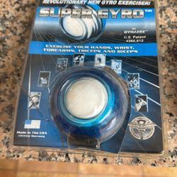 Super Gyro by Dynabee, an early model of a gyroscopic hand and wrist exerciser.