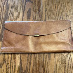 Vintage Handmade, Brown Leather, Magnetic Closure,Wallet Made In Mexico