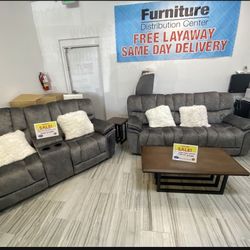 COMFY NEW BARCELONA RECLINING SOFA AND LOVESEAT SET ON SALE $1099. IN STOCK SAME DAY DELIVERY 🚚 EASY FINANCING 