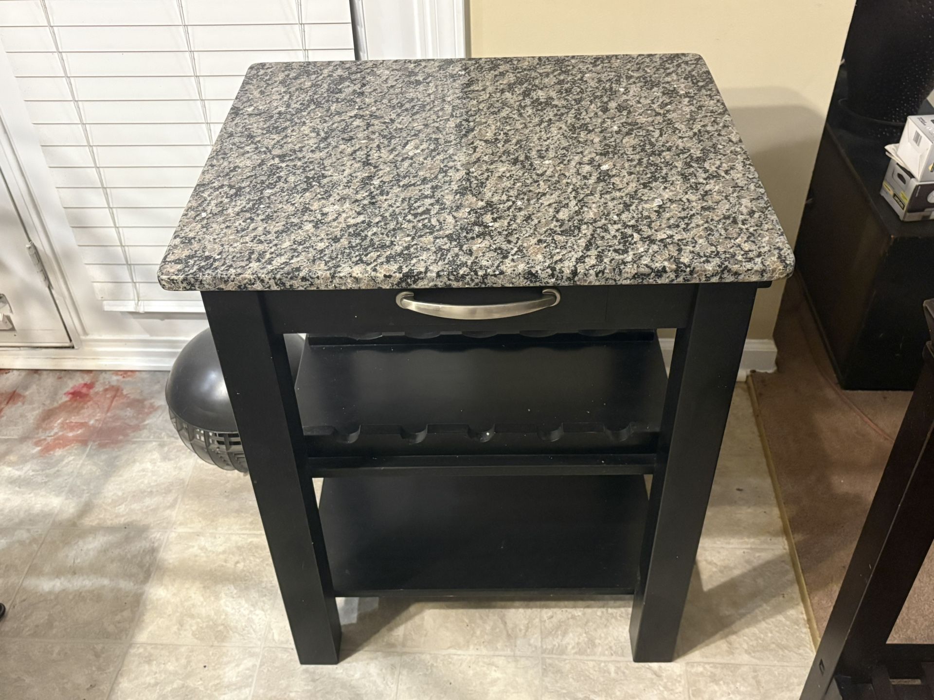 Granite Top Wine Rack Table