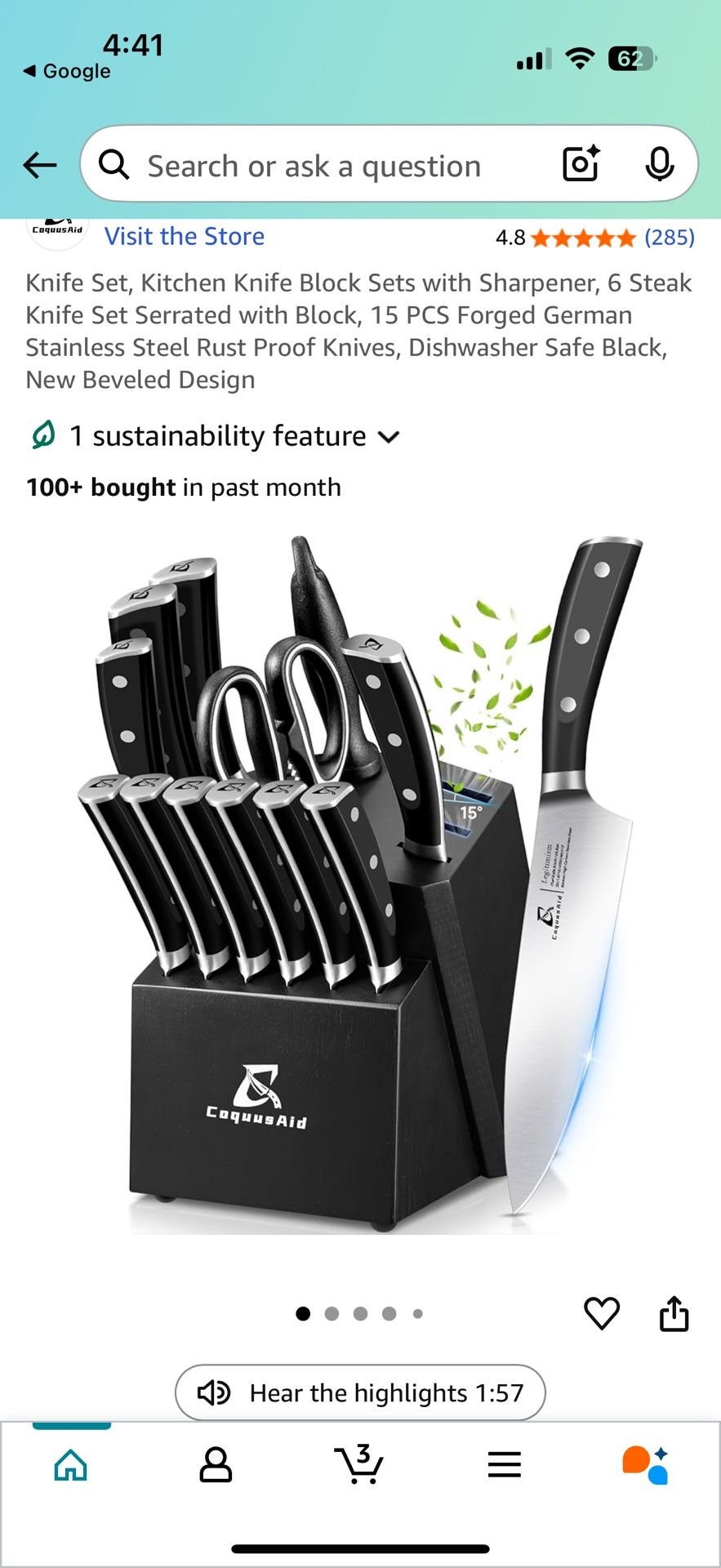 🔪 15-Piece Knife Set w/ Block 🔪