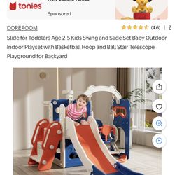 DOREROOM Toddler Swing and Slide Set