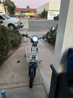 Electric Bike with Front Basket and Mirrors