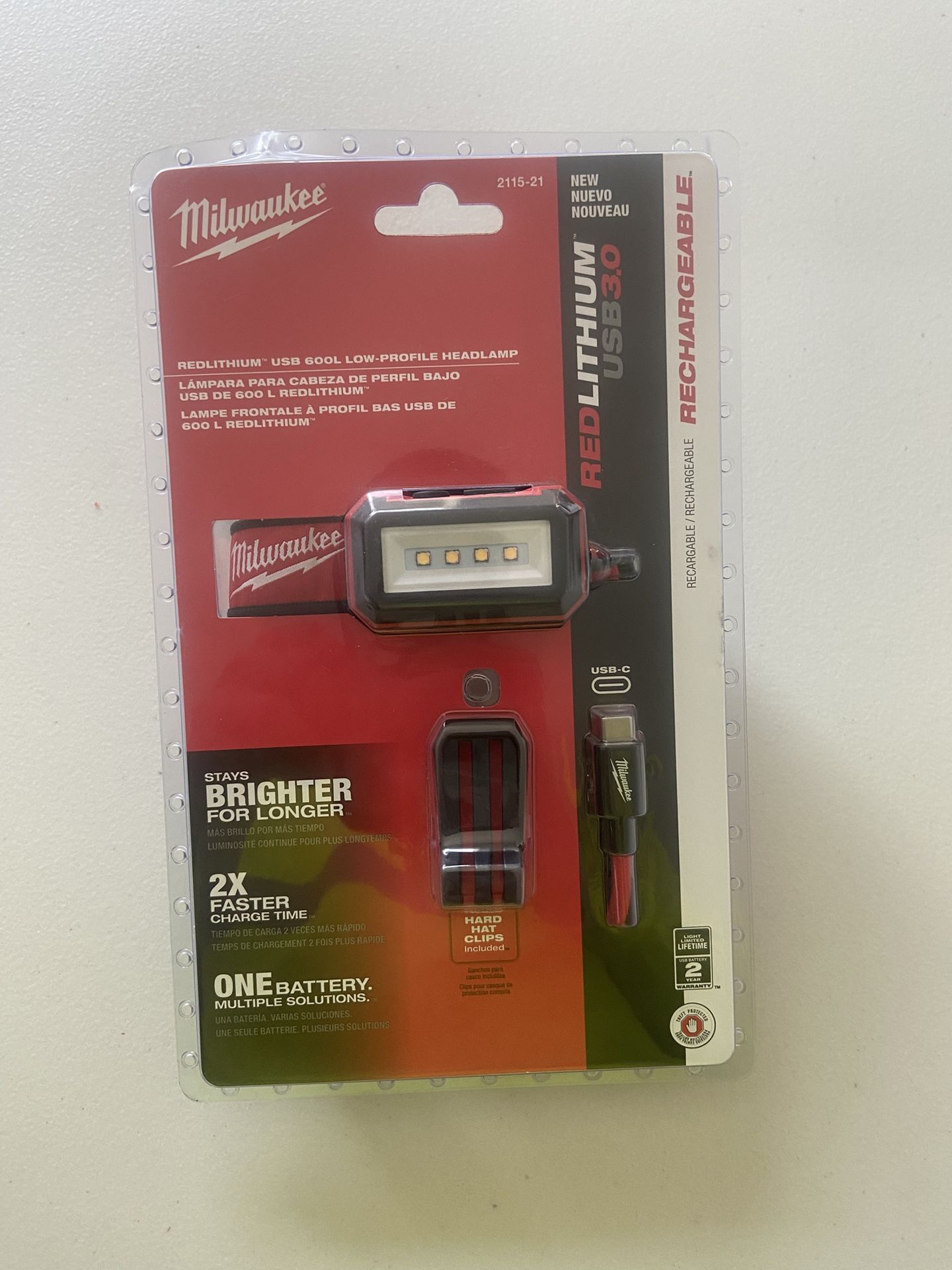Milwaukee Red Lithium 600L Low profile Headlamp