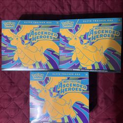Pokemon TCG Ascended Heroes ETB Sealed. 3 on hand