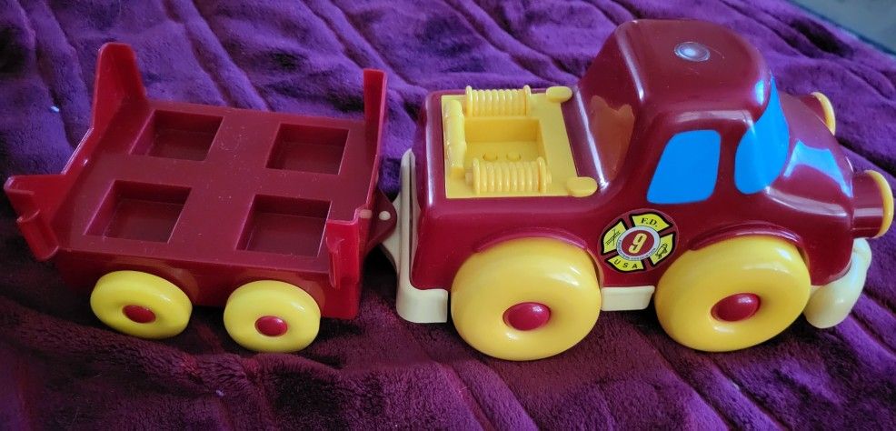 Vintage Retro Firefighter Firetruck with trailer and Sounds - Good and clean!