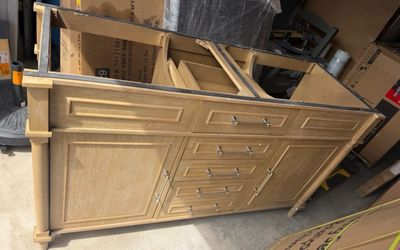 60” NO TOP BATHROOM VANITY  double sink