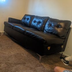 Ikea Black Leather Sofa 