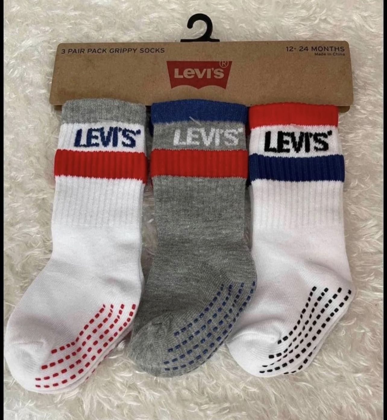 3 pair Levi's baby boys socks size 12-24 months