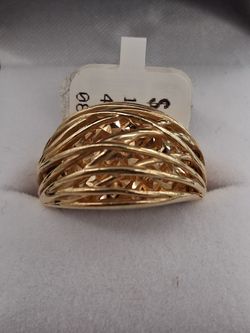 Free form ring, yellow gold, 14k,4.8g, size: 8