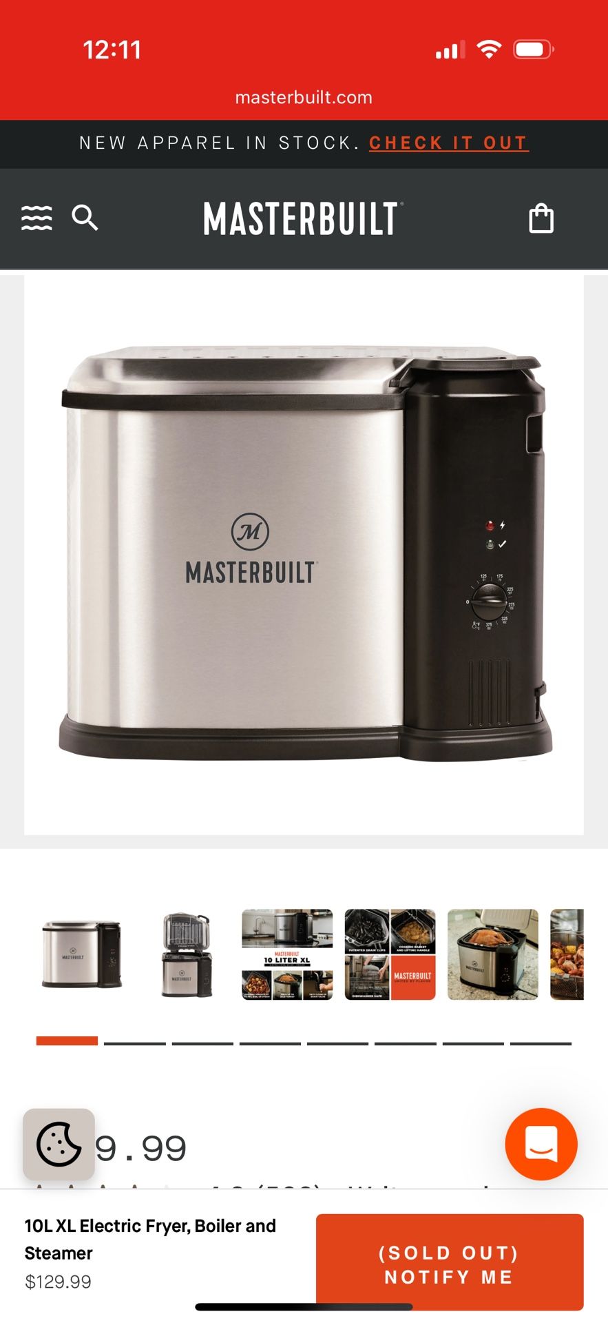 Masterbuilt XL 10-Liter Electric Deep Fryer And Steamer