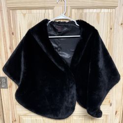 Black Faux Fur Coverup