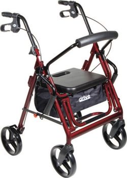 Duet Rollator/Transport Chair Burgundy