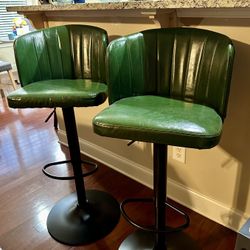 Retro Green Kitchen Barstools Pair of Two