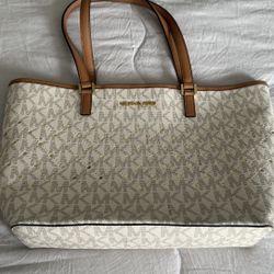 Michael Kors White/Gold Tote