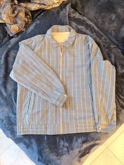 Plaid Zip-Up Harrington Jacket