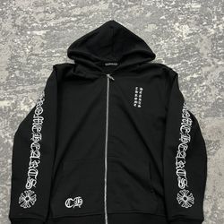 chrome hearts zip up long sleeve hoodie
