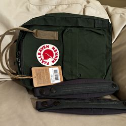 Fjallraven Kanken Fjällräven mini size backpack new with tags spruce green clay and shoulder pads straps
