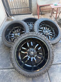 35X12.50R24LT (3) Tires Comforse (1) Radar& Chevy Wheels