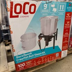 Loco Cookers 100qt Propane Outdoor Boiling Kit with T&S SureSpark