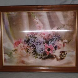 Vintage 1960's Lentograph Floral Print 18x13"