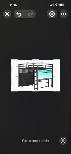 Black Metal Loft Bed Frame with Desk