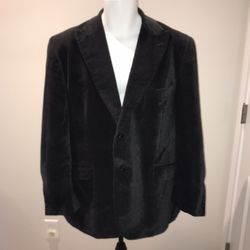 Mens Etienne Aigner XL Black Herringbone Suit Jacket Blazer