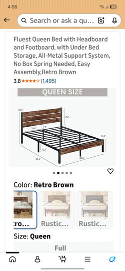 Metal queen geay bed
